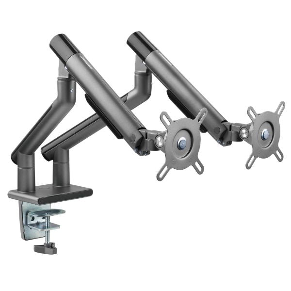 Brateck 17-32'' Dual Premium Slim Aluminium Spring-Assisted Desk Mount Monitor Arm.
