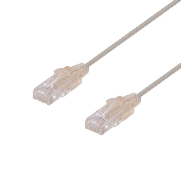 DYNAMIX 2.5m Cat6A 10G Beige UTP LSZH Patch Lead 30AWG 802.3af Unshielded Plug.