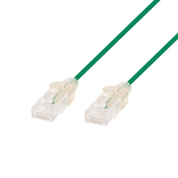 DYNAMIX 2.5m Cat6A 10G Green UTP LSZH Patch Lead 30AWG 802.3af Unshielded Plug.