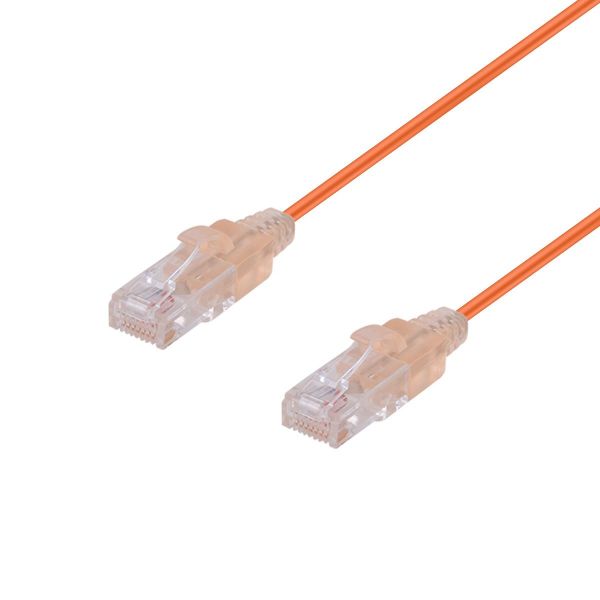 DYNAMIX 2.5m Cat6A 10G Orange UTP LSZH Patch Lead 30AWG 802.3af Unshielded Plug.