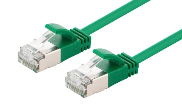 DYNAMIX 0.75m Cat6A S/FTP Green 10G LSZH Patch Lead 34AWG 802.3af Shielded Plug.