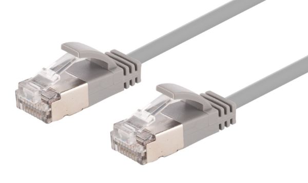 DYNAMIX 1.25m Cat6A S/FTP Grey 10G LSZH Patch Lead 34AWG 802.3af Shielded Plug.