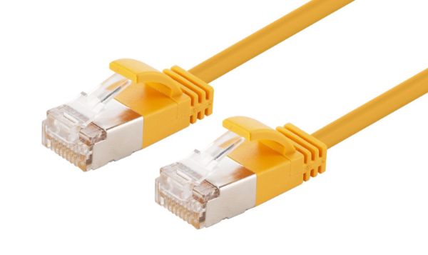 DYNAMIX 2.5m Cat6A S/FTP Yellow 10G LSZH Patch Lead 34AWG 802.3af Shielded Plug.