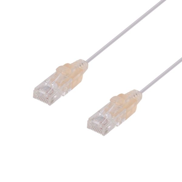 DYNAMIX 1.5m Cat6A 10G White UTP LSZH Patch Lead 30AWG 802.3af Unshielded Plug.