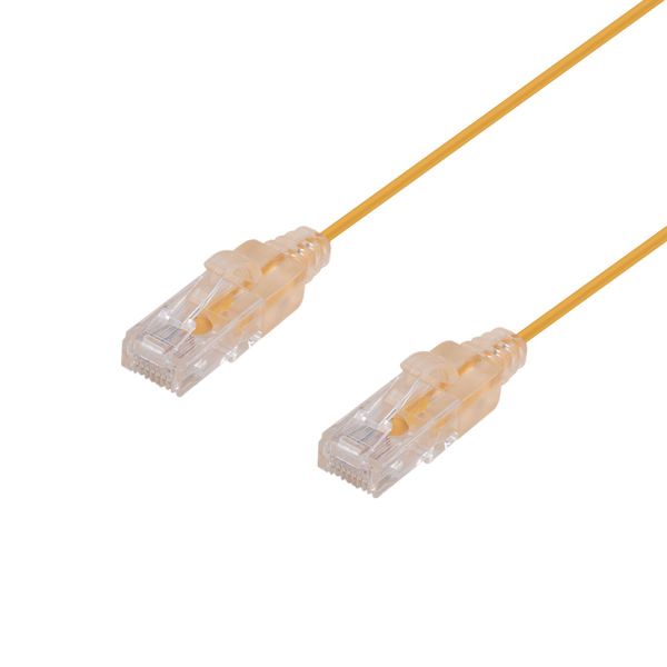 DYNAMIX 0.75m Cat6A 10G Yellow UTP LSZH Patch Lead 30AWG 802.3af Unshielded Plug.
