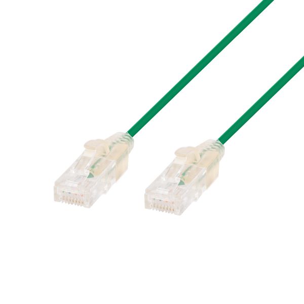 DYNAMIX 0.15m Cat6A 10G Green UTP Patch Lead 30AWG 8023af Unshielded Plug.