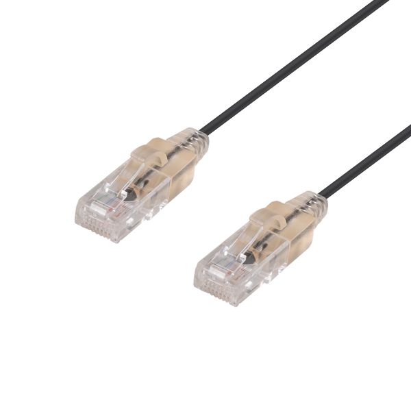DYNAMIX 0.15m Cat6A 10G Black UTP Patch Lead 30AWG 8023af Unshielded Plug.