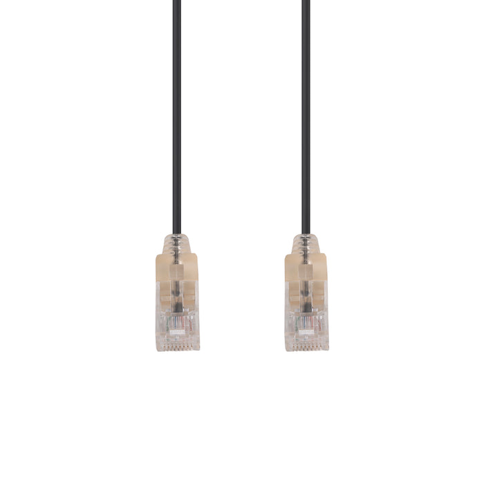 DYNAMIX 0.15m Cat6A 10G Black UTP Patch Lead 30AWG 8023af Unshielded Plug.