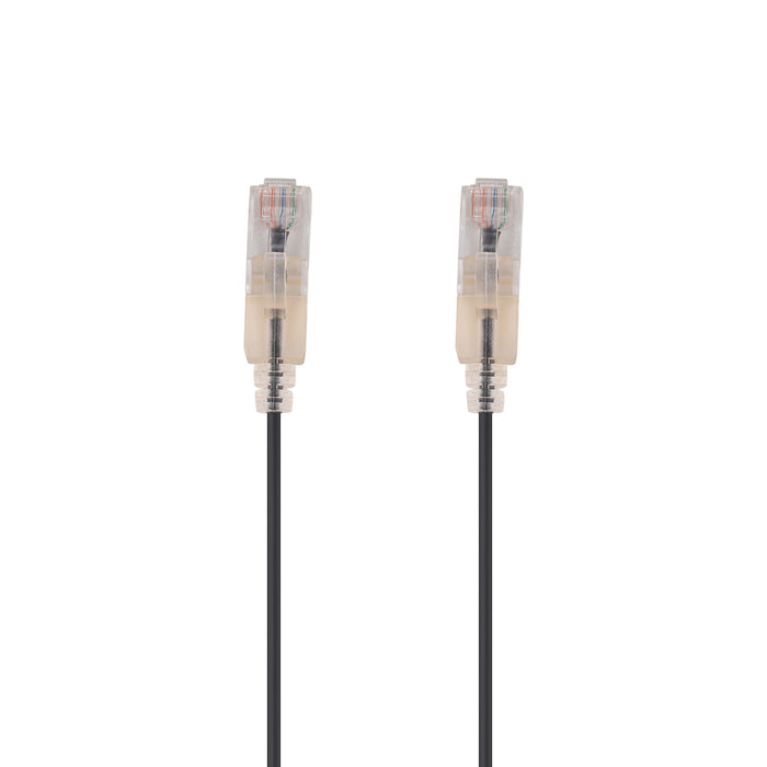 DYNAMIX 0.15m Cat6A 10G Black UTP Patch Lead 30AWG 8023af Unshielded Plug.