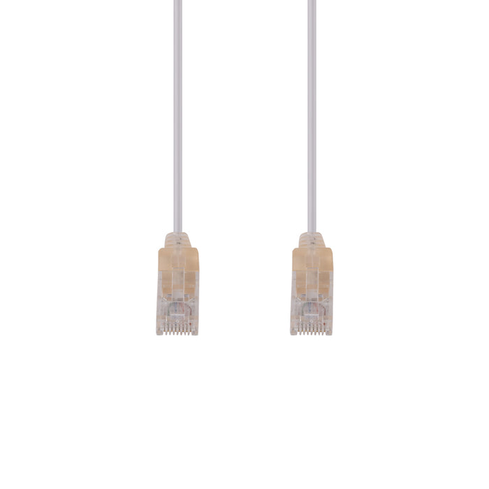 DYNAMIX 0.15m Cat6A 10G White UTP Patch Lead 30AWG 8023af Unshielded Plug.