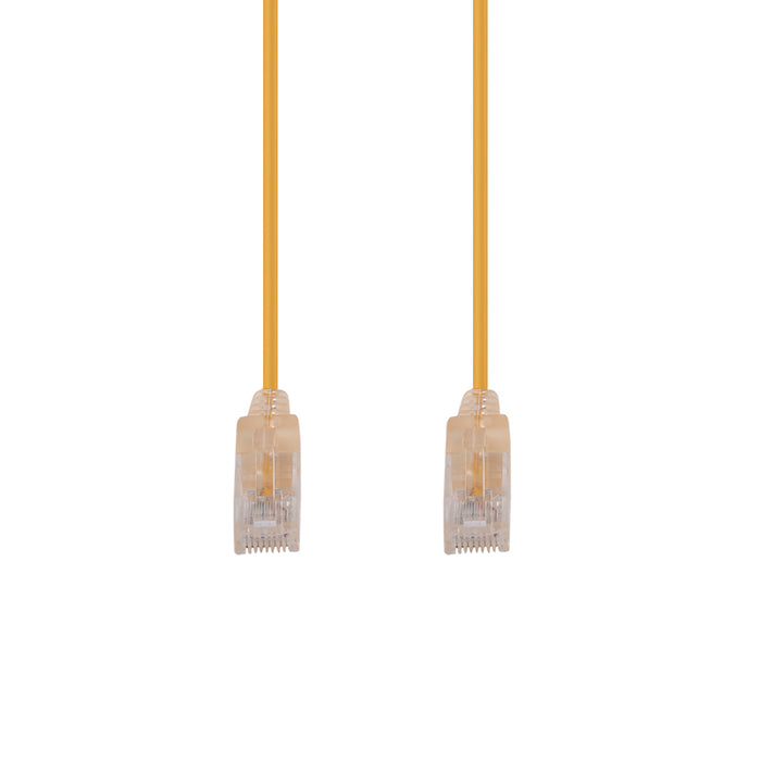 DYNAMIX 0.15m Cat6A 10G Yellow UTP Patch Lead 30AWG 8023af Unshielded Plug.