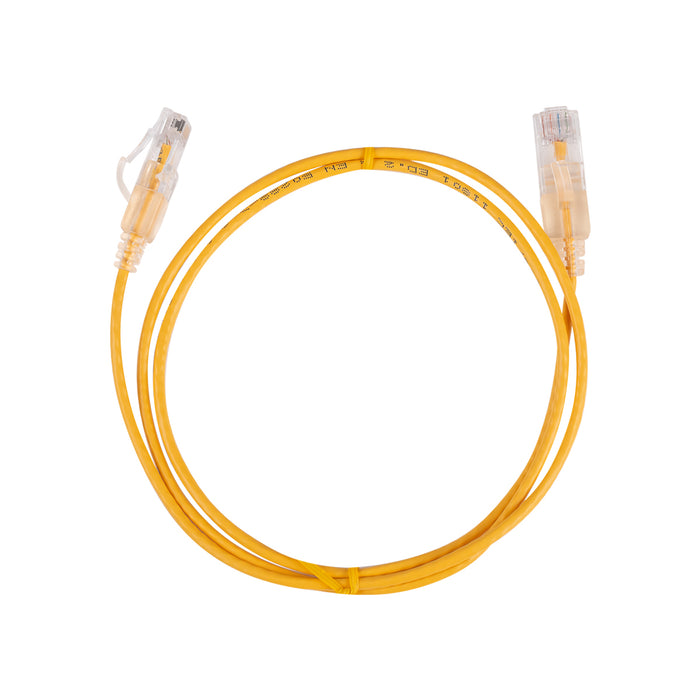 DYNAMIX 0.15m Cat6A 10G Yellow UTP Patch Lead 30AWG 8023af Unshielded Plug.