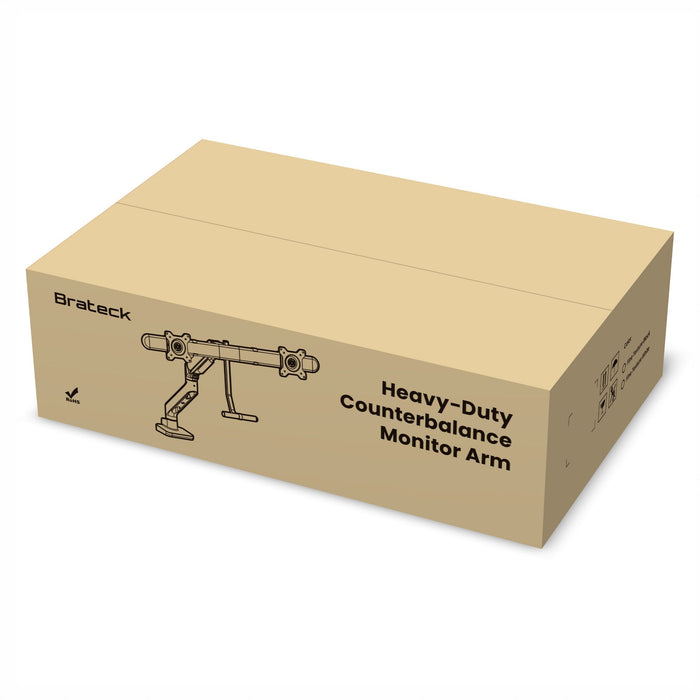 Brateck 17''-32'' Gas Spring Dual Monitor Arm. Detachable VESA Built-in Cable