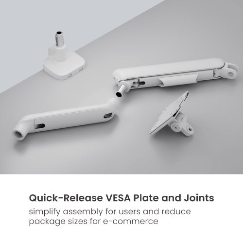 Brateck 17"-35" Elite Dual Screen Mechanical Spring Monitor Arm. Max Load 2x 11Kgs, White