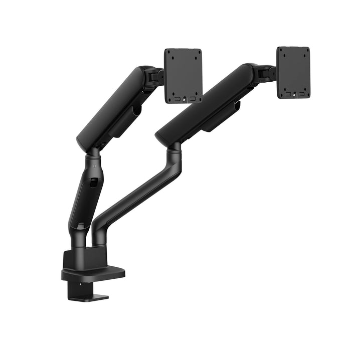 Brateck 17"-35" Elite Dual Screen Mechanical Spring Monitor Arm. Max Load 2x 11Kgs, Black