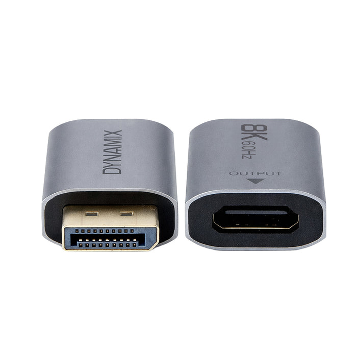 DYNAMIX DisplayPort Male to HDMI Female Adapter. Supports 8K60Hz.