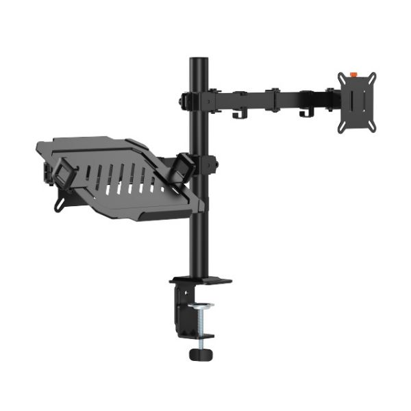 Brateck 13"-32" Dual Arm Monitor & PC Tray Bracket. Desk Clamp & Grommet