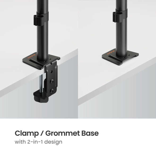 Brateck 13"-32" Single Monitor Desk Articulating Mount Bracket Desk Clamp & Grommet Incl
