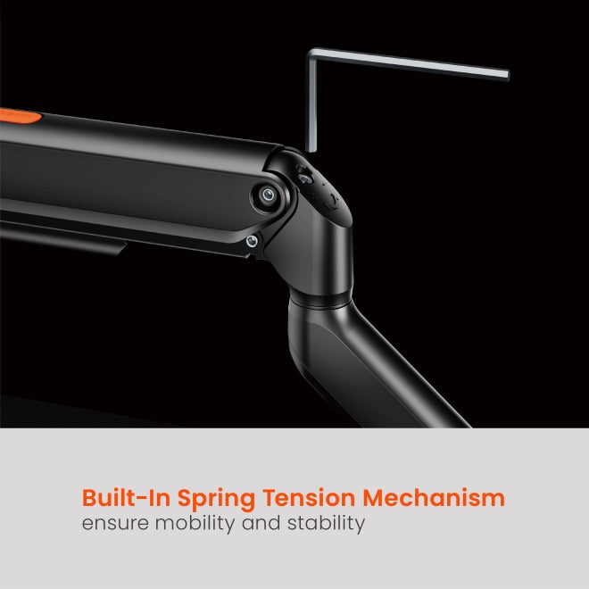 Brateck 13"-32" Single Monitor Desk Mechanical Spring Mount Bracket. Desk Clamp & Grommet