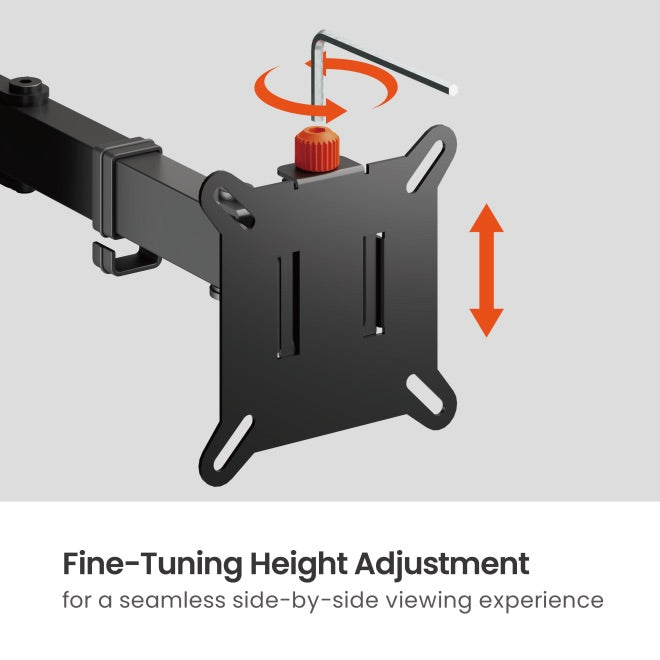 Brateck 13"-32" Dual Monitor Desk Articulating Mount Bracket Desk Clamp & Grommet Included