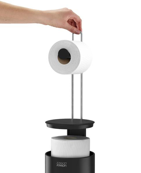 Joseph Joseph Toilet Roll Storage with Holder - Black