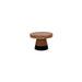 Chef Inox Serve Natural Acacia Round Cake Stand with Black Boarder 200x140mm