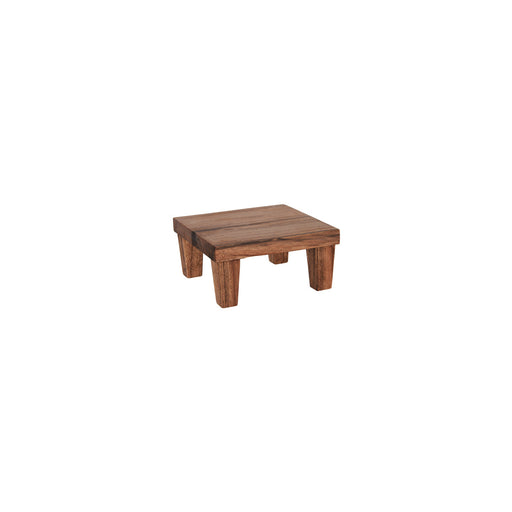 Chef Inox Serve Natural Acacia Square Stand with Legs 210x210x100mm