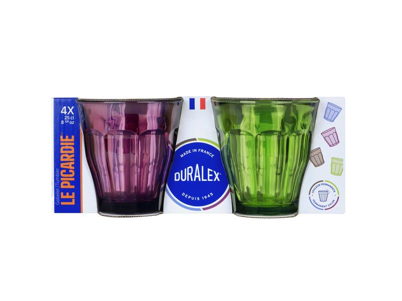Duralex Picardie 250ml Mixed Colour Tumbler - Set 4