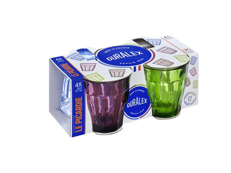Duralex Picardie 250ml Mixed Colour Tumbler - Set 4