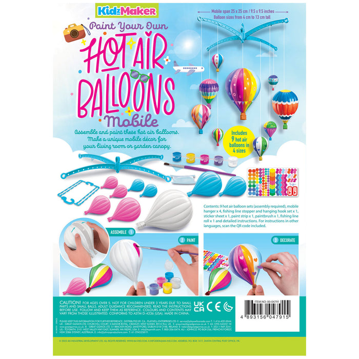 4M Paint Your Own Hot Air Balloons Mobile
