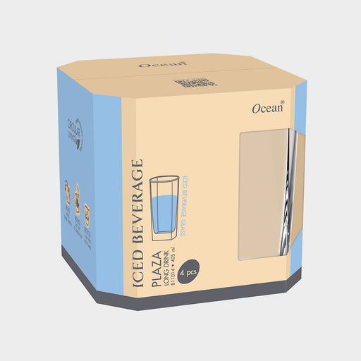 Ocean Glass Eco Plaza Hiball Tumbler 405ml - Set 4