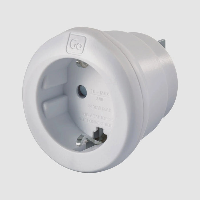 Go Travel Inbound Euro Travel Adaptor (5/100) - LX2001 - Homewares, Outdoor, Phone Accessories, Cases, Speakers, Headphones + More -