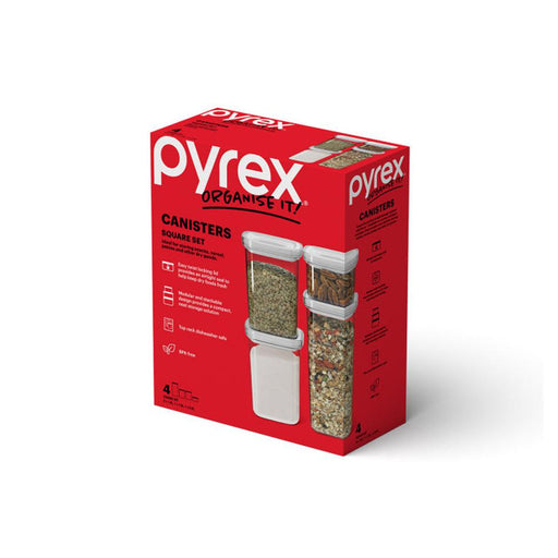 Pyrex Canister Square 4pc Set