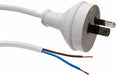 DYNAMIX 2M 2-Pin Plug to Bare End 2 Core 0.75mm Cable White Colour SAA Approved - LX2001 - Homewares, Outdoor, Phone Accessories, Cases, Speakers, Headphones + More -