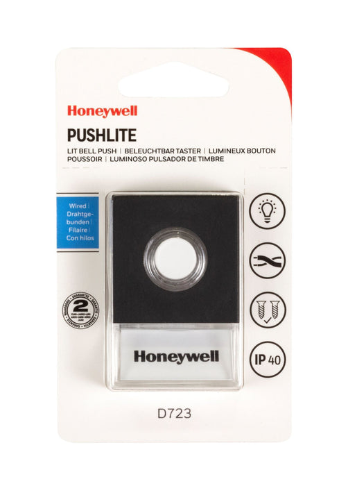 HONEYWELL Pushlite Lit Push Doorbell. Wired. IP40. Fixings Included.