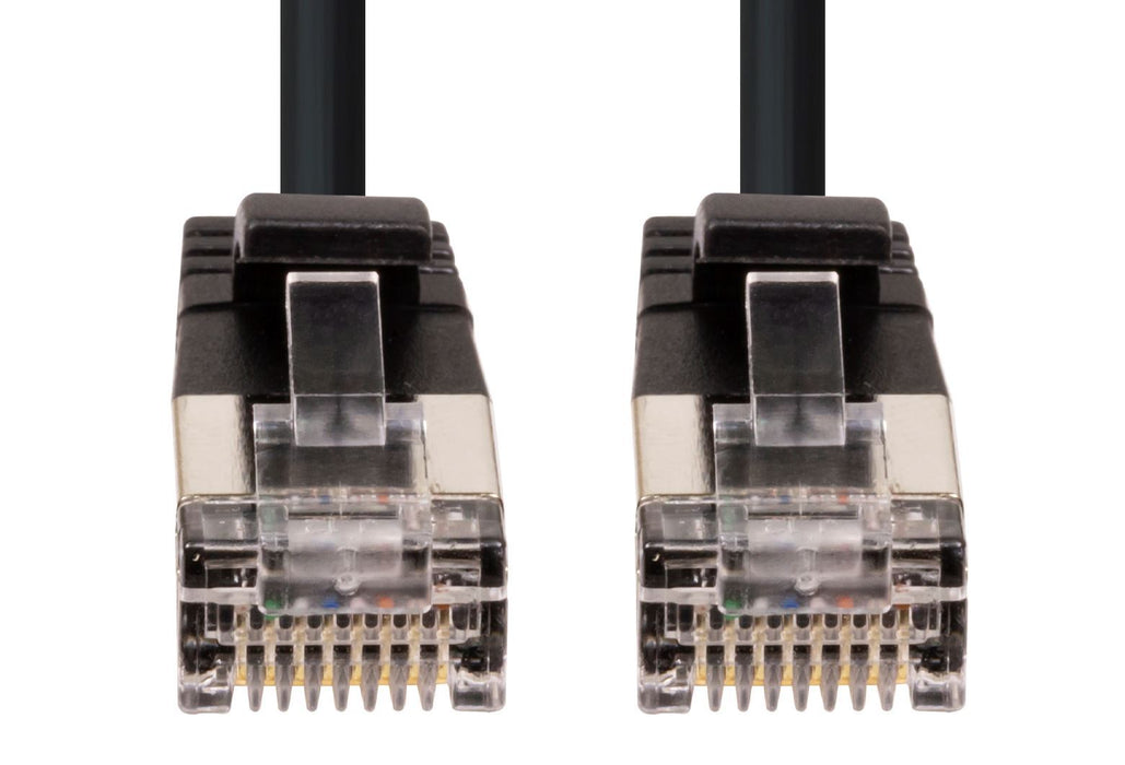 DYNAMIX 1.25m Cat6A S/FTP Black 10G LSZH Patch Lead 34AWG 802.3af Shielded Plug.