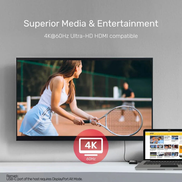 UNITEK 4K USB-C to Dual HDMI Adapter with MST. Supports 4K@60Hz HDCP 2.2. Bus-po - LX2001 - Homewares, Outdoor, Phone Accessories, Cases, Speakers, Headphones + More -