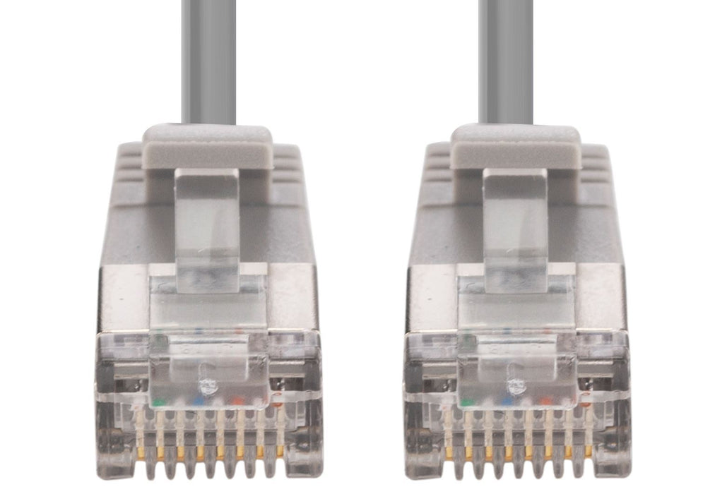DYNAMIX 0.25m Cat6A S/FTP Grey 10G LSZH Patch Lead 34AWG 802.3af Shielded Plug.