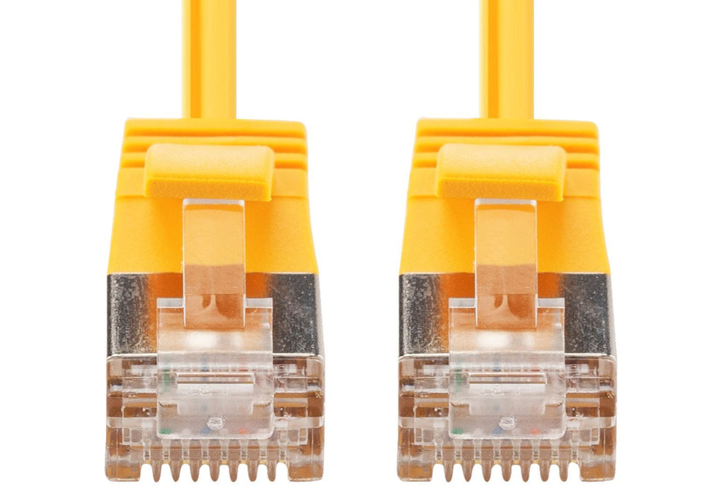 DYNAMIX 1.5m Cat6A S/FTP Yellow 10G LSZH Patch Lead 34AWG 802.3af Shielded Plug.