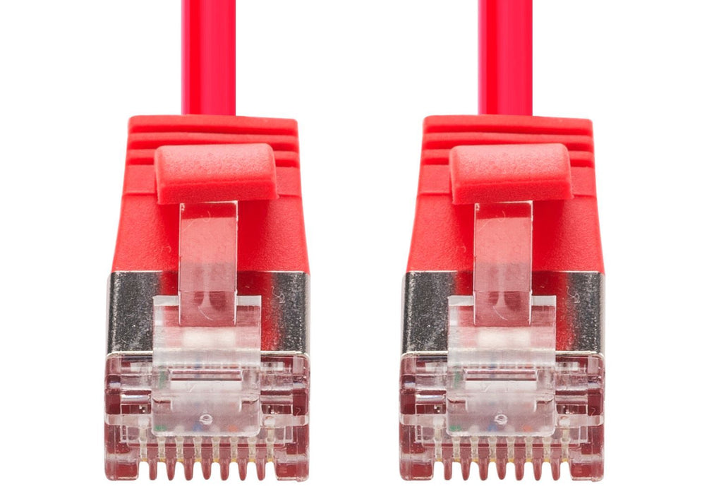 DYNAMIX 1.5m Cat6A S/FTP Red 10G LSZH Patch Lead 34AWG 802.3af Shielded Plug.