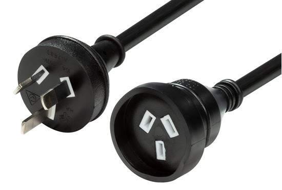 DYNAMIX 5M 240v 10A Standard Duty Power Extension Lead (3 Core 1.0mm) Black