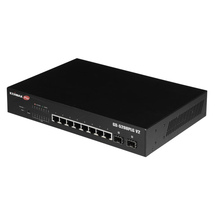 EDIMAX 8 Port Gigabit PoE+ Web Smart Switch with 2 SFP Slots. Power Budget: 160W