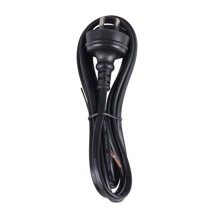 DYNAMIX 2M 2-Pin Plug to Bare End 2 Core 0.75mm Cable Black Colour SAA Approved