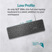 PROMATE Ultra-Slim Wired Keyboard with Angled Kickstand. Dedicated Volume Contro