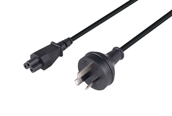 5M 3-Pin to C5 Clover Shaped Female Connector 7.5A. SAA Power Cord 0.75mm Core