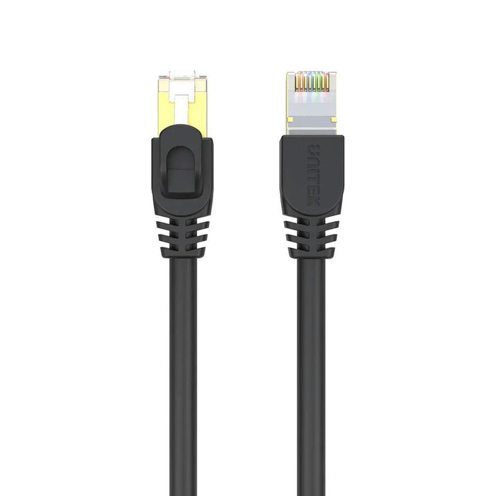 Unitek 0.5m CAT7 Black SSTP 26AWG Patch Lead in PVC Jacket Supports 10 Gigabit Ethernet