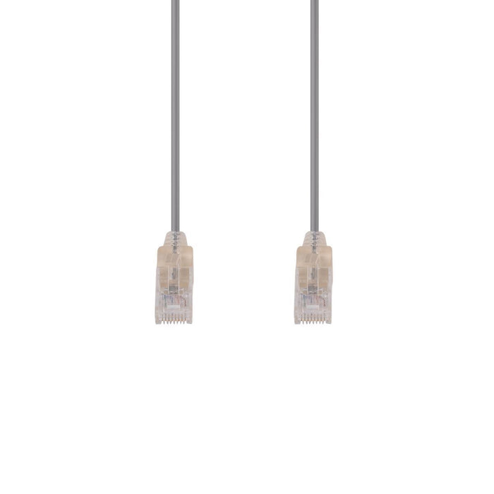 DYNAMIX 2.5m Cat6A 10G Grey UTP LSZH Patch Lead 30AWG 802.3af Unshielded Plug.