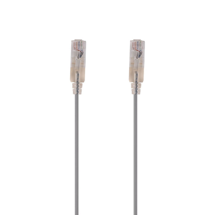 DYNAMIX 0.5m Cat6A 10G Grey UTP LSZH Patch Lead 30AWG 802.3af Unshielded Plug.