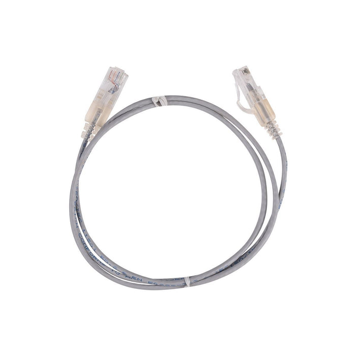 DYNAMIX 0.25m Cat6A 10G Grey UTP LSZH Patch Lead 30AWG 802.3af Unshielded Plug.