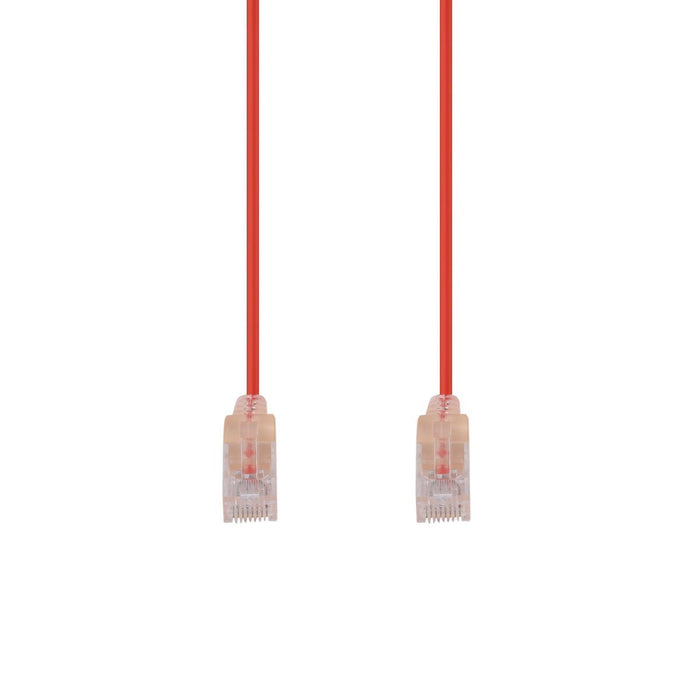 DYNAMIX 0.75m Cat6A 10G Red UTP LSZH Patch Lead 30AWG 802.3af Unshielded Plug.